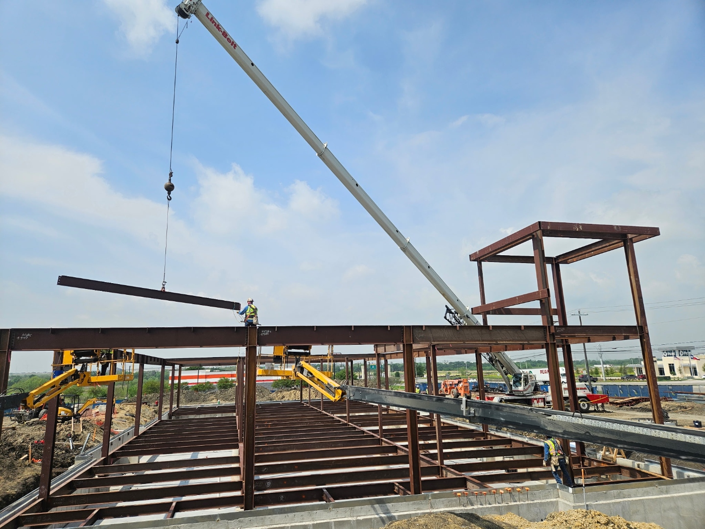 Crew working on steel erection
